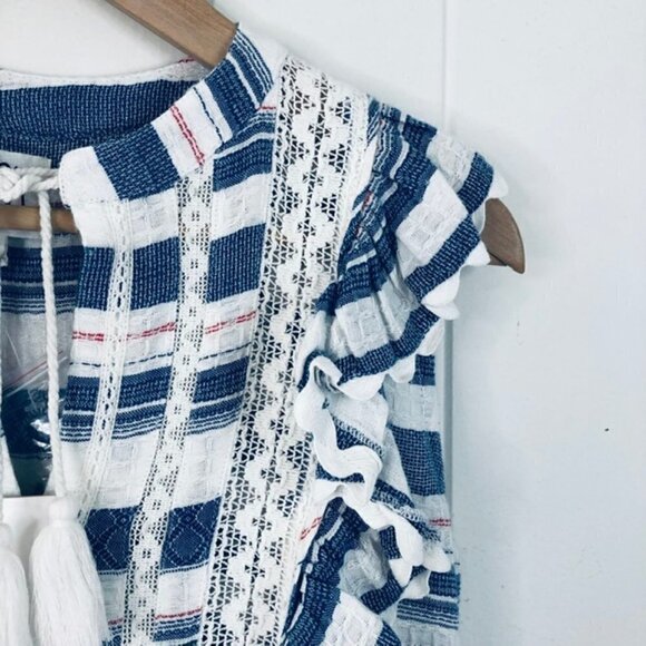 DRA Womens Top La Habana Cascading Ruffles Small - Picture 5 of 9